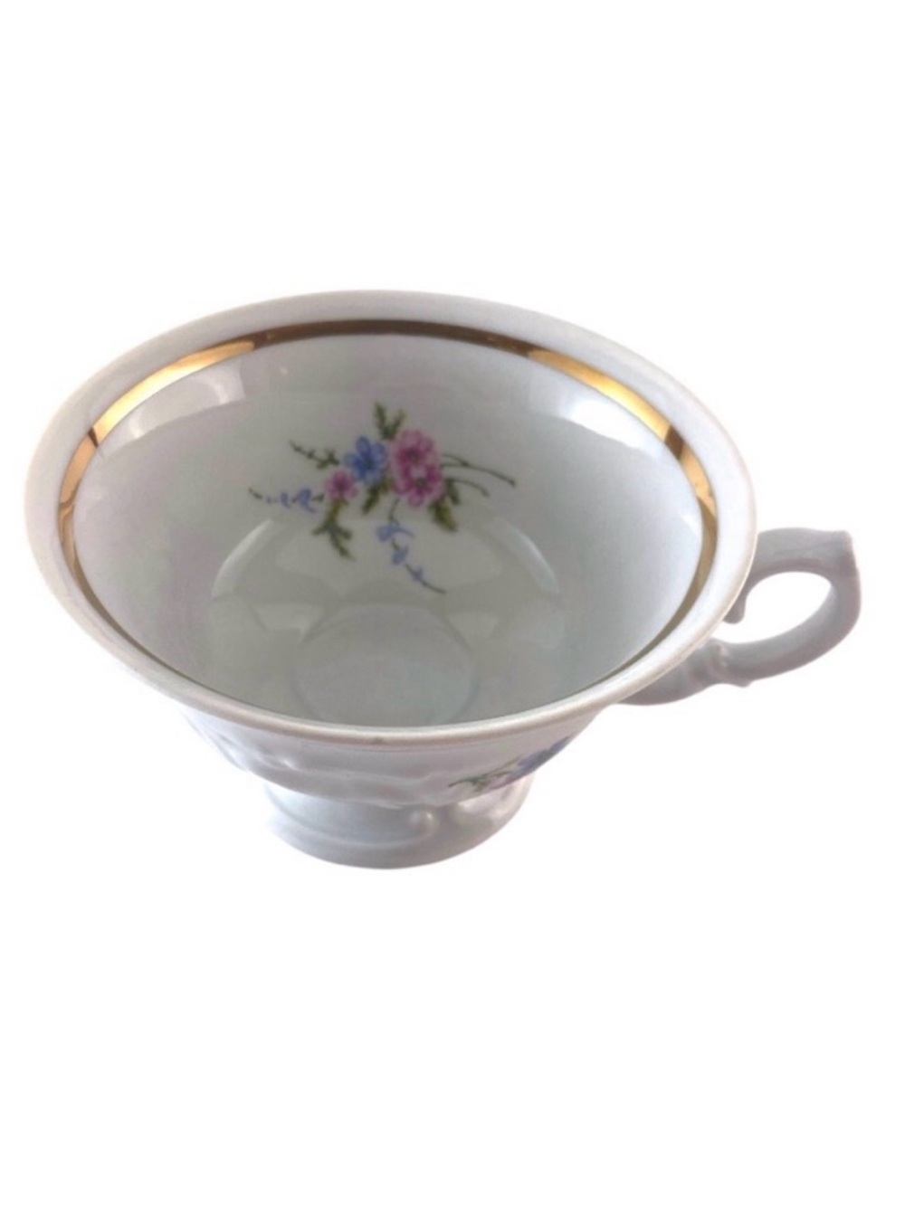Set of 8‎ Vintage Wawel Rose Garden Teacups • Pink & Blue Rose Floral Polish